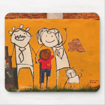 Mousepad: Family in Concrete by KRFulton Mousepad: Family in Concrete