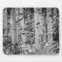 Mousepad Featuring Beautiful Black and White Aspen