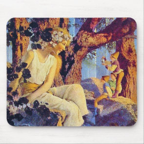 Mousepad: Girl with Elves - by Maxfield Parrish mousepad