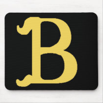 Mousepad Monogrammed Letter B (horizontal)