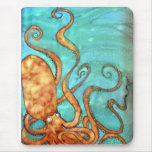 Mousepad: Original Hand Painted silk Octopus mousepads