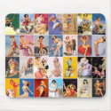Mousepad Pin up Girls Art Vintage Retro Collage mousepad