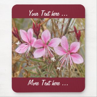 Mousepad - Pink flowers with text
