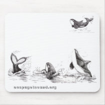 Mousepad with 4 Playful Killer Whales