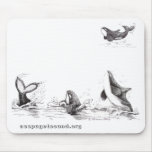Mousepad with 4 Playful Killer Whales