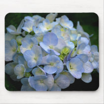 Mousepad with blue hydrangea flowers by webdiva888 Mousepad with blue hydrangea flowers