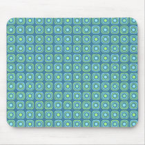 Mousepad with Green on Turqouise Circular Design