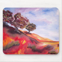 Mousepad with Red Tree Landscape Painting
