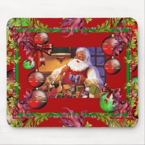 Mousepad Xmas Vintage Christmas Santa Red mousepad