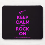[Electric guitar] keep calm and rock on  Mousepads
