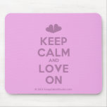 [Two hearts] keep calm and love on  Mousepads
