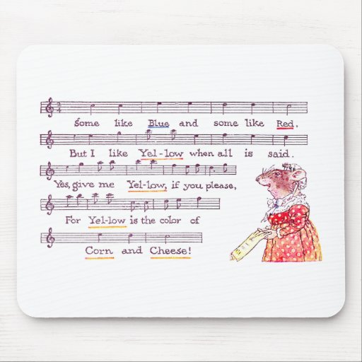 Mouse's Song in Praise of Yellow Cheese Mousepads