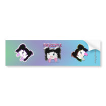"Moushi" Cartoon Bumper Sticker bumper stickers