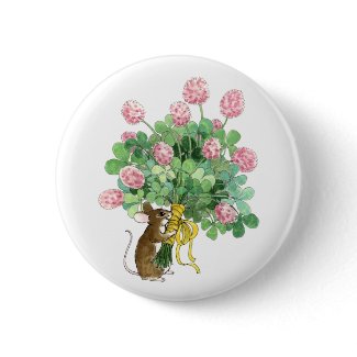 Mousie Clover Bouquet button