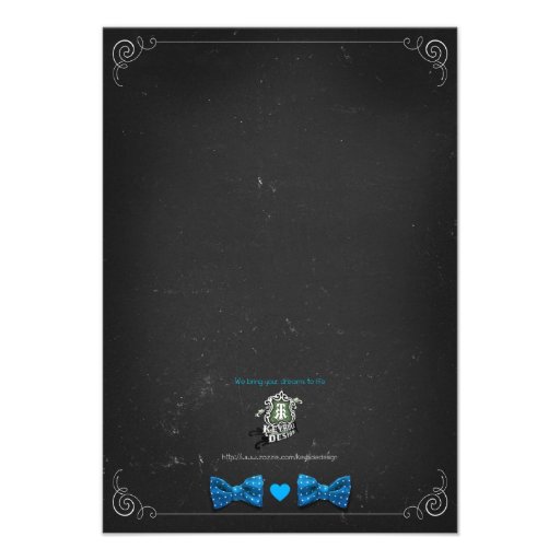 Moustache and bow for Mr and Mr Custom Invitations