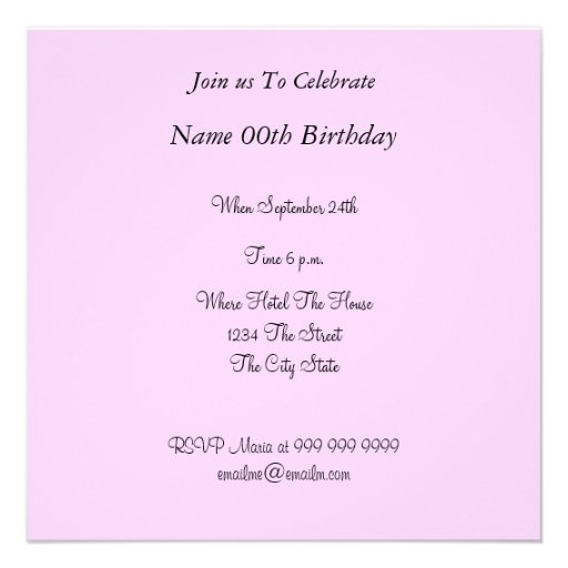 Moustache  Birthday Party Invitation Pink