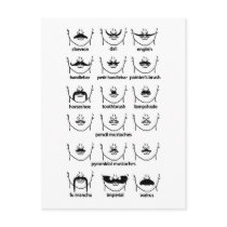 Moustache Chart Post Cards