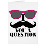 Moustache Humor with Pink Sunglasses Card