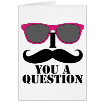 Moustache Humor with Pink Sunglasses Card