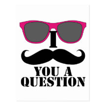 Moustache Humor with Pink Sunglasses Post Cards