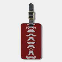 Moustache Line Up Bag Tag