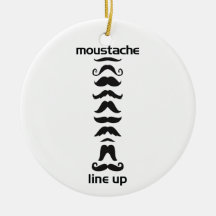 Moustache Line Up Christmas Tree Ornaments