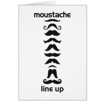 Moustache Line Up Greeting Card