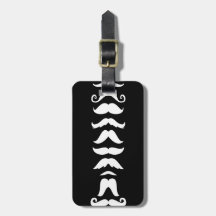Moustache Line Up Luggage Tag