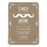 Moustache Love Vintage Kraft Paper Gay Wedding invitations