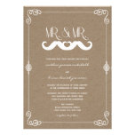 Moustache Love Vintage Paper Retro Gay Wedding invitations