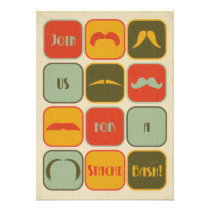Moustache Mustache 40th Birthday Party Invitation