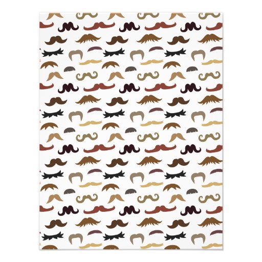 Moustache Pattern Boy Baby Shower Party Announcements
