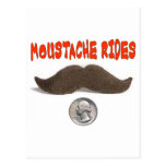 MOUSTACHE RIDES 25 CENTS POSTCARD