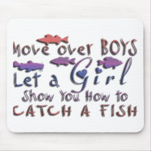 MOVE OVER BOYS GIRLS FISHING MOUSEPAD