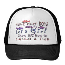 MOVE OVER BOYS GIRLS FISHING TRUCKER HAT