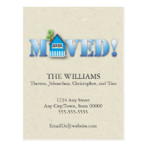 Moved Announcement (Blue) Post Cards