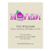 Moved Announcement (Purple) Post Cards