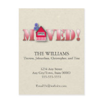 Moved Announcement (Red) postcards by bwmedia Moved Announcement (Red) postcards