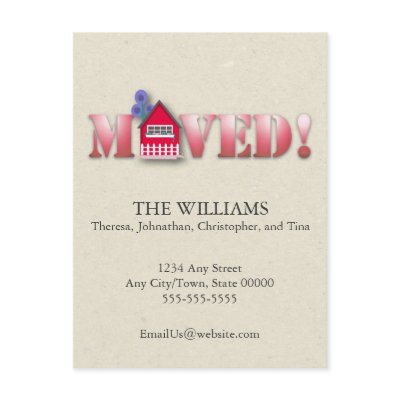 Moved Announcement (Red) Postcard by bwmedia