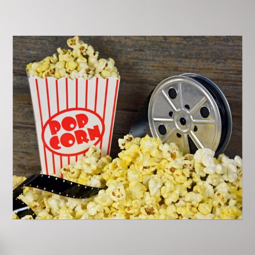 Movie and Popcorn Poster Zazzle