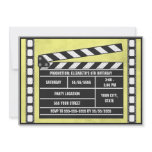 Movie Birthday Party Clapboard Yellow Invites