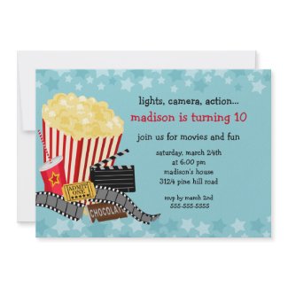 Movie Birthday Party Invitation invitation