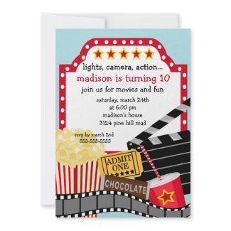 Movie Birthday Party Invitation invitation