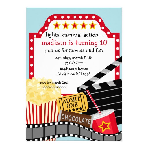 Movie Birthday Party Invitation