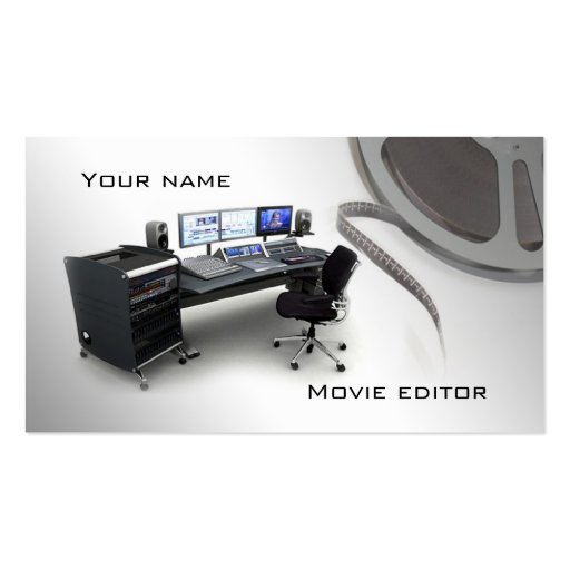 Movie editor business card (front side)