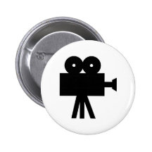 Movie Film Cine Camera Hollywood Pinback Buttons
