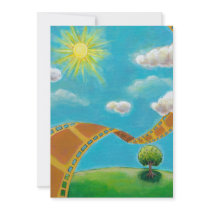 Movie lovers fun unique art film strip landscapes announcement