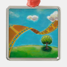 Movie lovers fun unique art film strip landscapes christmas ornaments