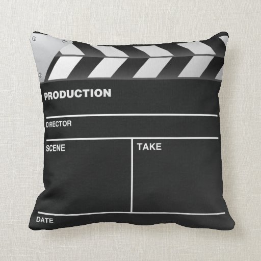 Movie maker Clap Board Throw Pillow Zazzle