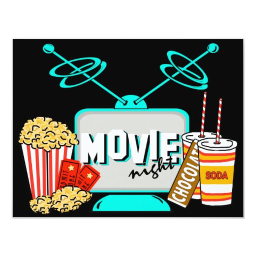 movie night birthday party celebration 4 25x5 5 paper movie birthday party invitation